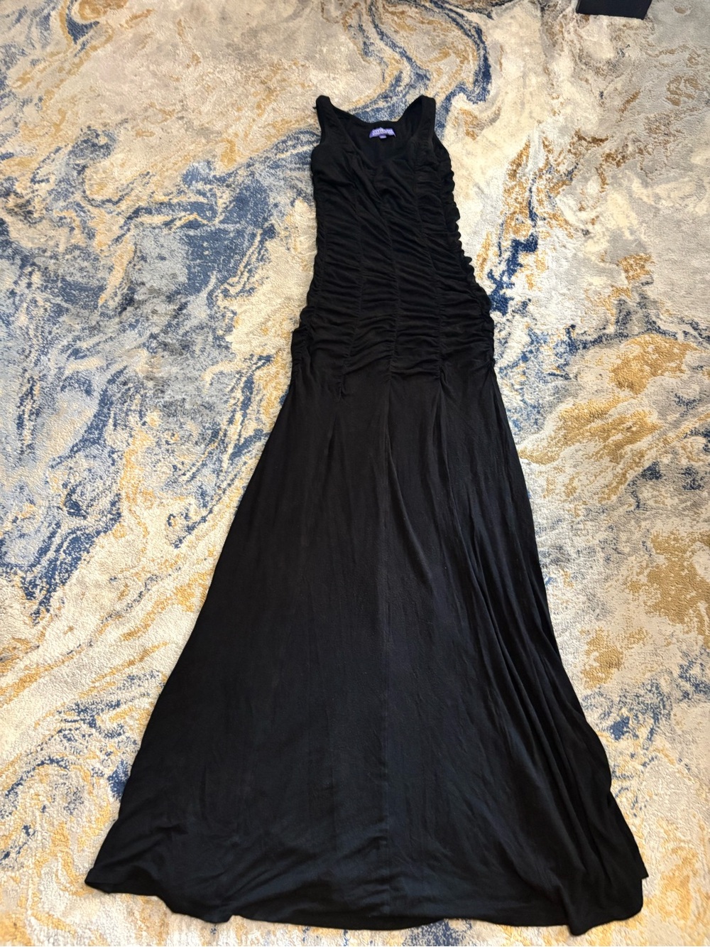 Black Ruched Tank Maxi Dress